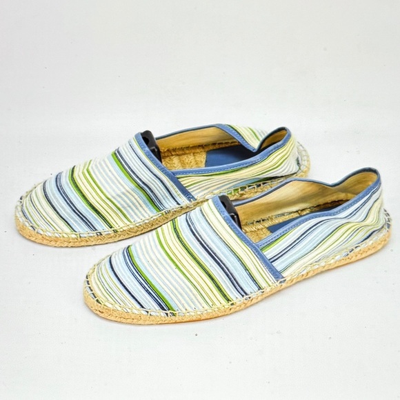 Zara Man Vintage Fabric Blue Striped Espadrilles Men’s Size 9.5 NWOT - Picture 11 of 12